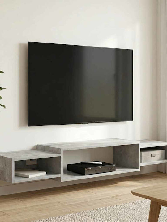 vidaXL TV-Ständer Grau M140xP28xH21cm