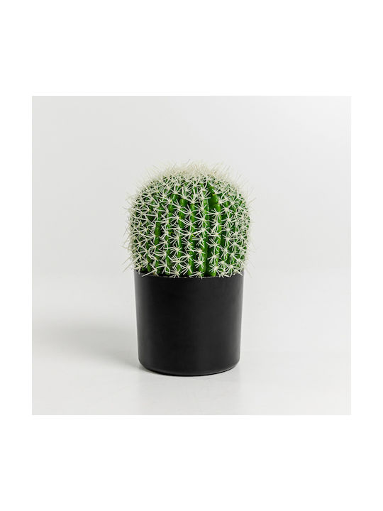 Ferocactus Растение В Саксия 18x18x30см Плат Зеленo Бялo Пластмаса C540506
