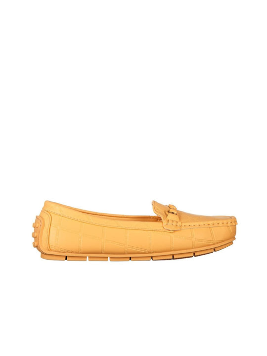 Loafers Dama Din Piele În Culoare Portocalie