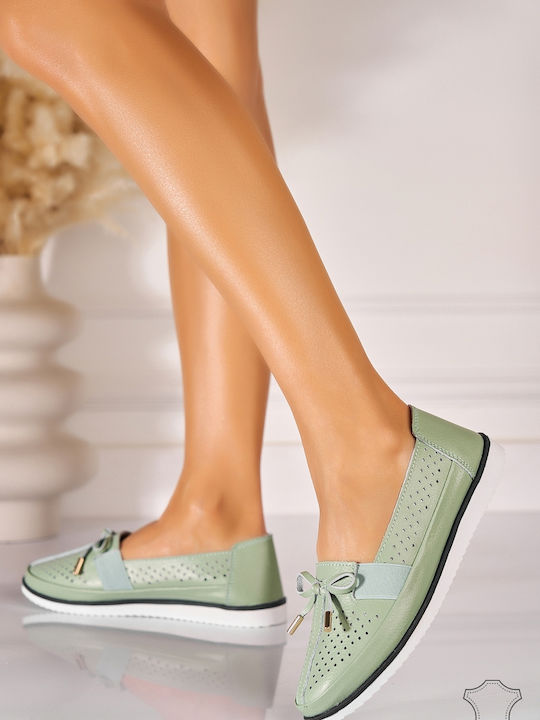 Mocasini Dama Din Piele Verde