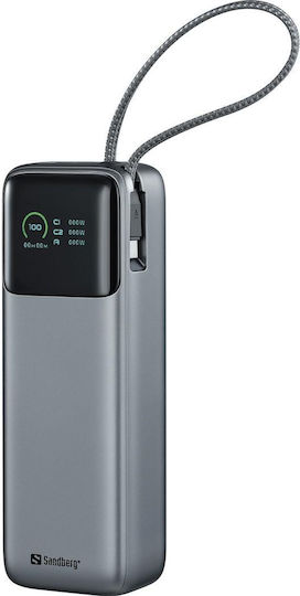Sandberg All-in1 Power Bank 20000mAh 130W mit USB-A Ausgangsanschlüsse und USB-C Ausgangsanschlüsse Stromlieferung Graues