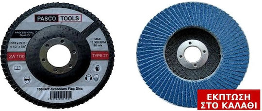 Pasco Tools Disc de Șlefuire Flap 115mm P80 10 Bucăți