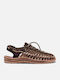 Uneek Leather Men's Sandals In Brown Color