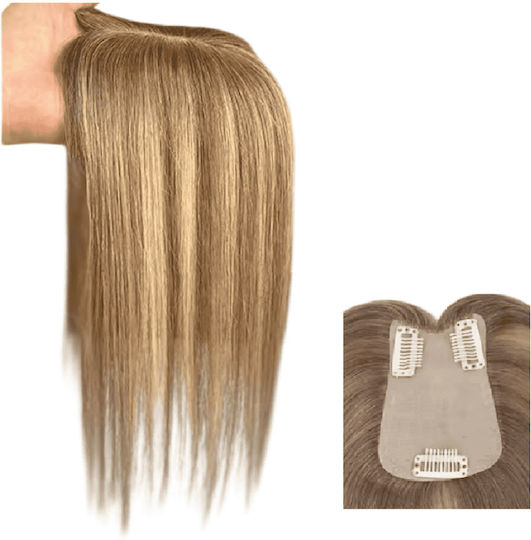 Topper Toupee De Păr Uman Cu Reflexii Castanii 35cm
