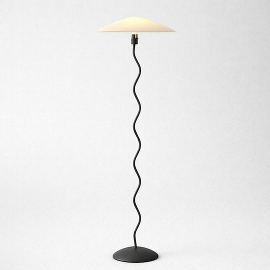 Vencore Curion Black 6091-20009 Modern Floor Lamp Single Light Black Aluminum Beige Shade Base-Socket 1xe27 Φ40 X H155cm 6091-20009