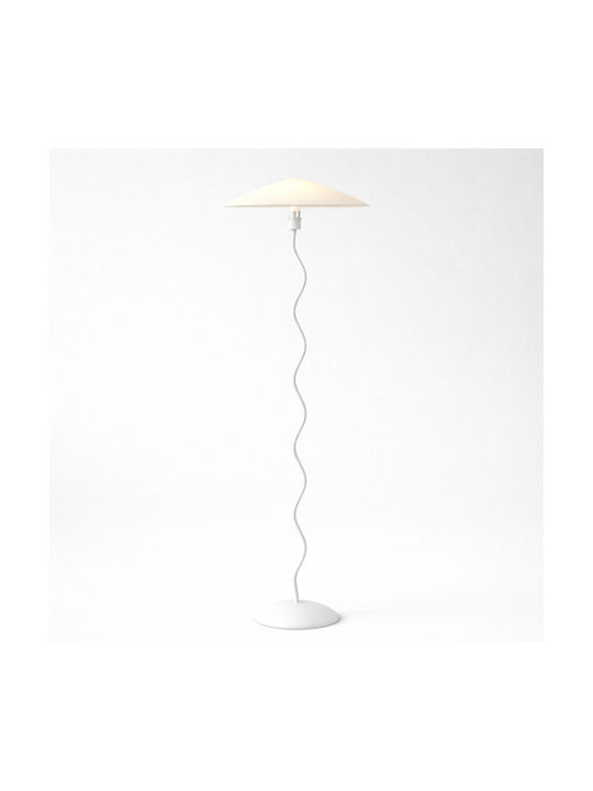 Vencore Curion White 6091-20010 Modern Floor Lamp Single Light White Aluminum Beige Shade Base-Socket 1xE27 Φ40 x H155cm 6091-20010