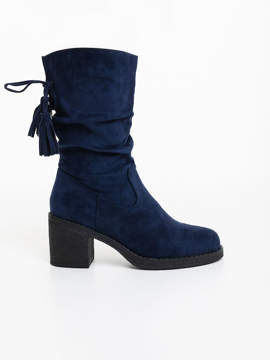 Damen Stiefeletten mit Absatz Blau