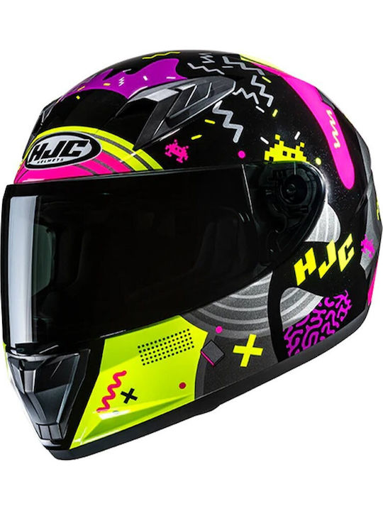 HJC Y10 Mika MC3H Schwarz Gelb Kinder Motorradhelm Full Face ECE 22.06 mit Sunvisor