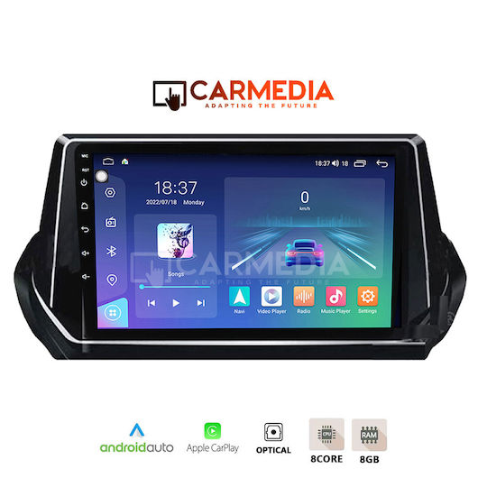 Carmedia Автомобилна Аудио Система За Peugeot 2008 2020 Bluetooth USB WiFi GPS Apple CarPlay Android Auto С Touch Screen 9"