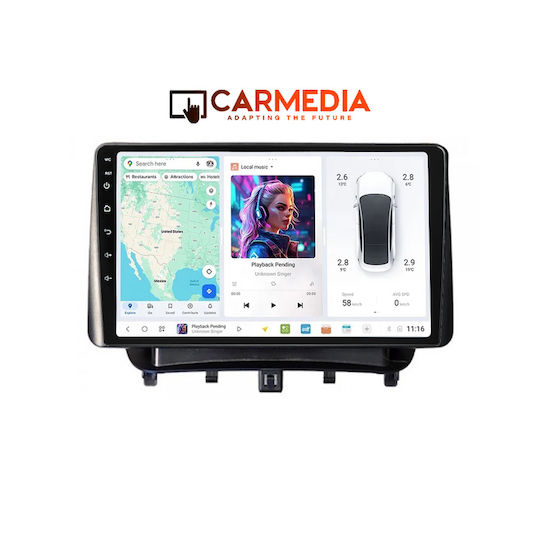 Carmedia Ηχοσύστημα Αυτοκινήτου για Ford Transit 2014-2020 (Bluetooth/USB/WiFi/GPS/Apple-Carplay/Android-Auto) με Οθόνη Αφής 9"