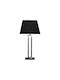 Liberta Metal Table Lamp with Black Shade and Silver Base