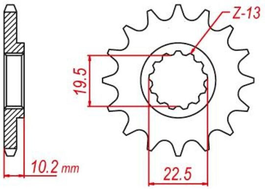 Pinion Față 432 14 Dinți 4163 Rk123861