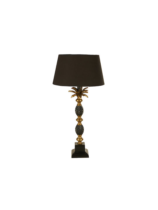 Liberta Metal Table Lamp with Black Shade and Gold Base