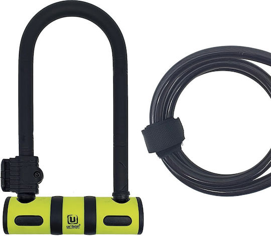 Complete Bicycle Protection Set Ur80150b U-Lock + 120mm Steel Cable + Urban Security Transport Mount
