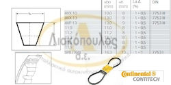 Continental Autotriebwerk Riemen Avx13 * 1325 ODP Fo