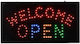 Illuminated LED Sign Motion Welcome Open