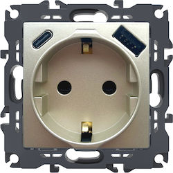 Prime Πριζα Σουκο Ασφαλειας Σαμπανιζε 1x2p+e 16a 250vac & 2xusb 5vdc 3a Ip20 1000116404 Prime Πριζα Σουκο Ασφαλειας Σαμπανιζε 1x2p+e 16a 250vac & 2xusb 5vdc 3a Ip20 1000116404
