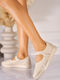 Damen Ballerinas Aus Leder In Beige Farbe