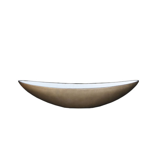 Liberta Ambrosia Διακοσμητικό Μπωλ Πέτρινο Μπεζ 60x14x5cm