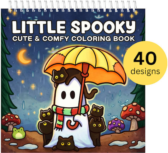 Carte De Colorat Little Spooky Copertă Dură Desene Amuzante Animale Adulți Copii