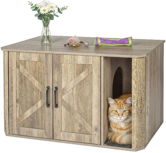 Relaxdays Cat Toilet Brown L50 x W49cm