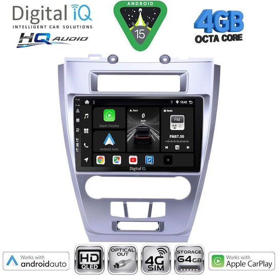 Digital IQ Car Audio System for Ford Fusion 2012-2017 (Bluetooth/USB/WiFi/GPS/Apple CarPlay/Android Auto) with 10" Touch Screen
