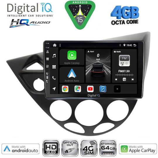 Digital IQ Ηχοσύστημα Αυτοκινήτου για Ford Focus 1998-2004 (Bluetooth/USB/WiFi/GPS/Apple-Carplay/Android-Auto) με Οθόνη Αφής 9"