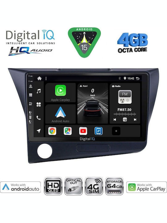 Digital IQ Car Audio System for Honda CR-Z 2010-2016 Bluetooth USB WiFi GPS Apple CarPlay Android Auto with 9" Touch Screen