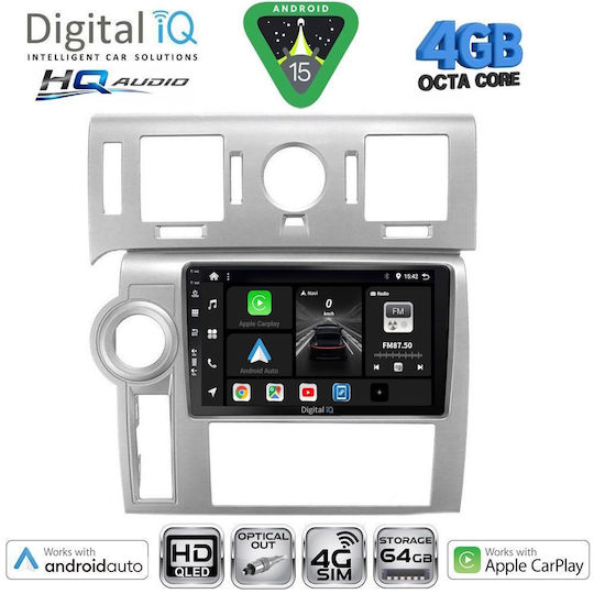 Digital IQ Car Audio System Hummer H2 2008-2009 Bluetooth USB WiFi GPS Apple CarPlay Android Auto with 9" Touch Screen