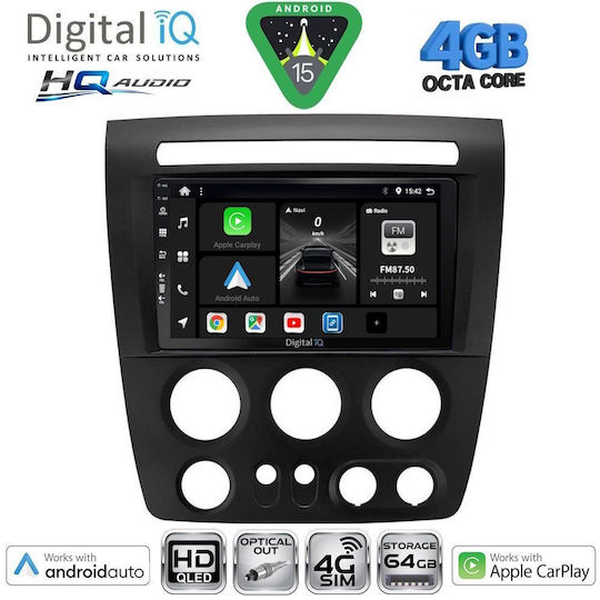 Digital IQ Car Audio System Hummer H3 2005-2009 Bluetooth USB WiFi GPS Apple CarPlay Android Auto with 9" Touch Screen