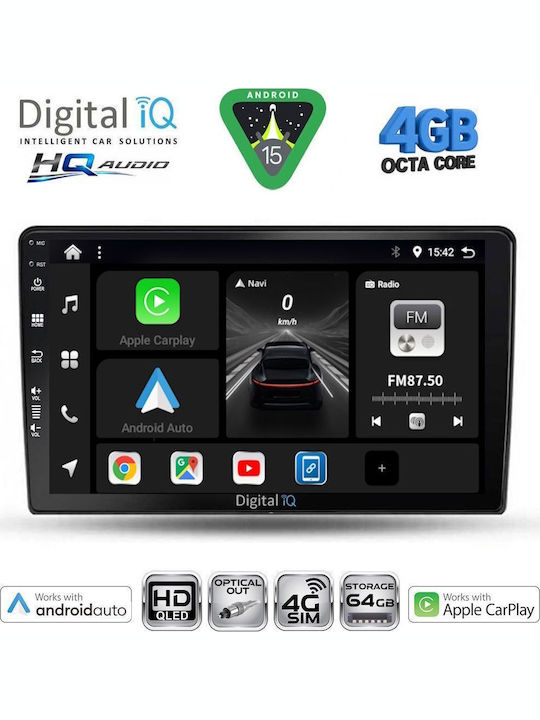 Digital IQ Car Audio System for Ford Fiesta 2018 (Bluetooth/USB/WiFi/GPS/Apple CarPlay/Android Auto) with 10" Touch Screen