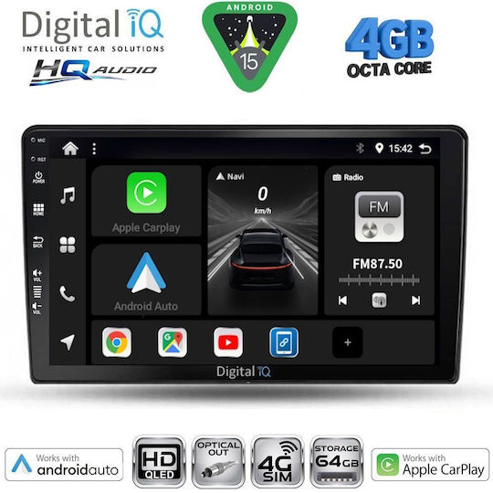 Digital IQ Car Audio System for Ford Fiesta 2018 (Bluetooth/USB/WiFi/GPS/Apple CarPlay/Android Auto) with 10" Touch Screen
