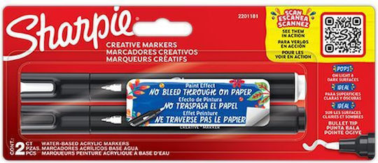 Sharpie Acrylic Markers Black 2.5mm Set 2pcs