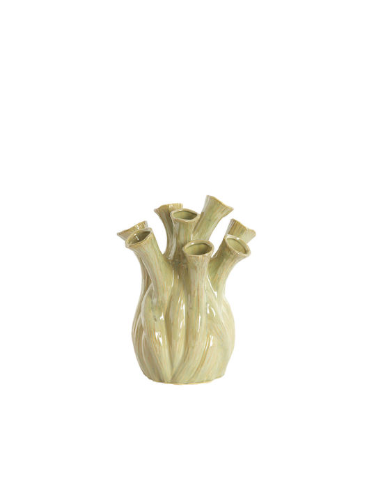 Light & Living Decorative Green Ceramic Vase H34.5cm