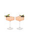 Viski Meridian Set Cocktail/Drinking Champagne Crystal Gold Colour Goblet Glasses 340ml 2 Pieces