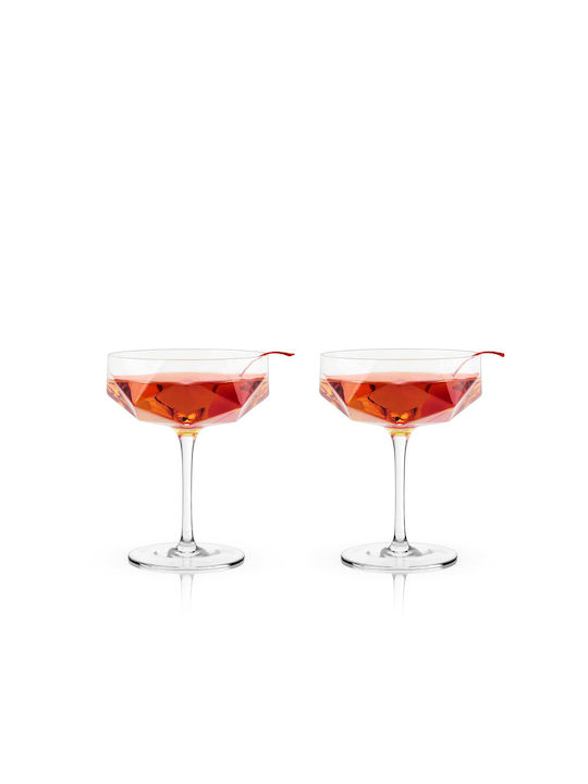 Viski Seneca Set Cocktail/Drinking Champagne Crystal Goblet Glasses 200ml 2 Pieces