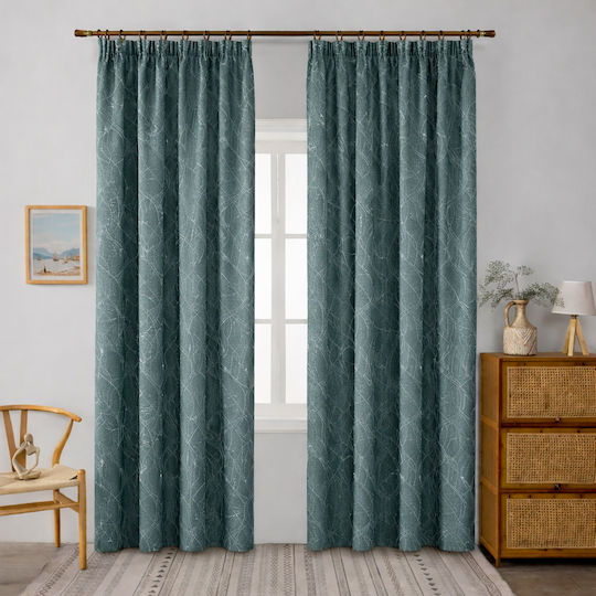 Lucktora Perdele De Fereastră Cu Coafură Verde 270x280cm
