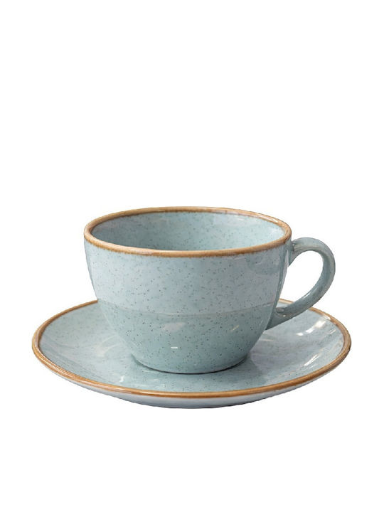 Espiel Essentials Set Cappuccino Cups Porcelain Blue 220ml 6 Pieces