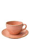 Espiel Essentials Set Cappuccino Cups Porcelain Pink 220ml 6 Pieces