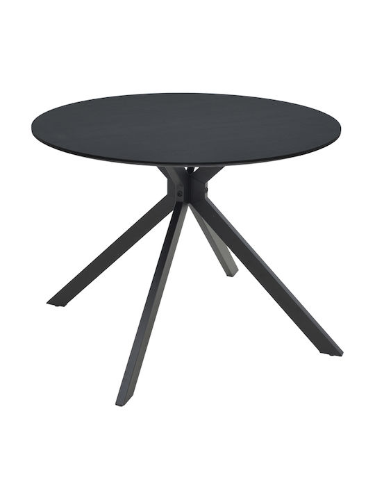 Xuson Round Metal Kitchen Table Black 80x80x75cm
