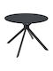 Xuson Round Metal Kitchen Table Black 80x80x75cm
