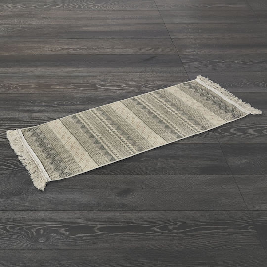 Whitegg Pat66 Cotton Ecru Runner Rug 60x150cm