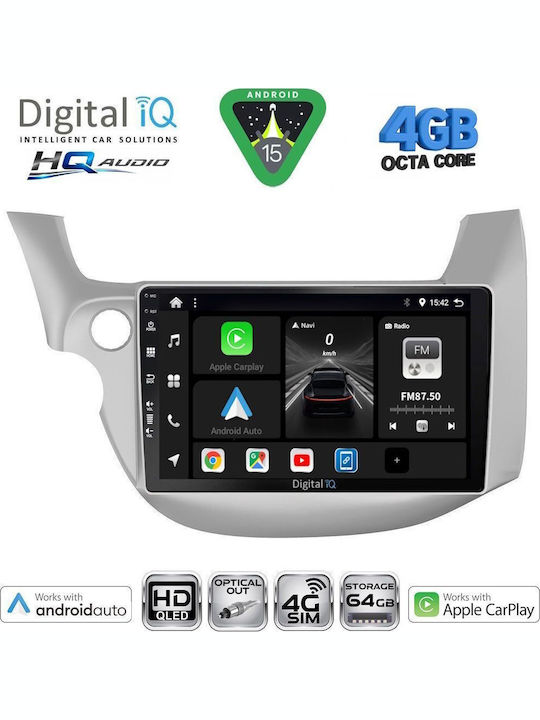 Digital IQ Car Audio System for Honda Jazz 2008-2012 Bluetooth USB WiFi GPS Apple CarPlay Android Auto with 10" Touch Screen