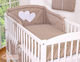 Bobono Baby Bettwäsche-Set Für Krippe Braun 3 Stück 3cz-120/herzen/584