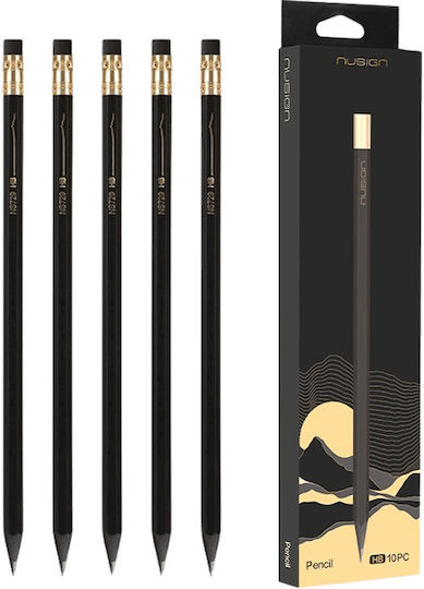 Nusign Bleistift Radiergummi HB Blister HB Schwarz 10 Stück