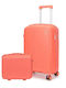 Amber Hard Suitcases Peachy Red Set 2pcs