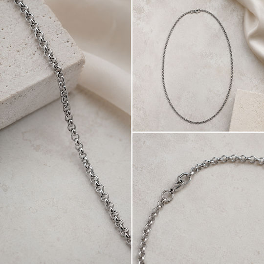 Stainless Steel Kette Hals Silber 3,5m 45cm 139-10