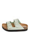 Celestino Flache Damen Sandalen Aus Wildleder Mit Naturfarbenem Aussehen