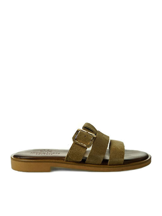 Myconian Women's Flat Sandals Brown