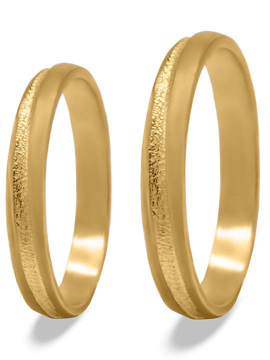 Savvas Design Eheringe aus Gelb Gold 14K Set